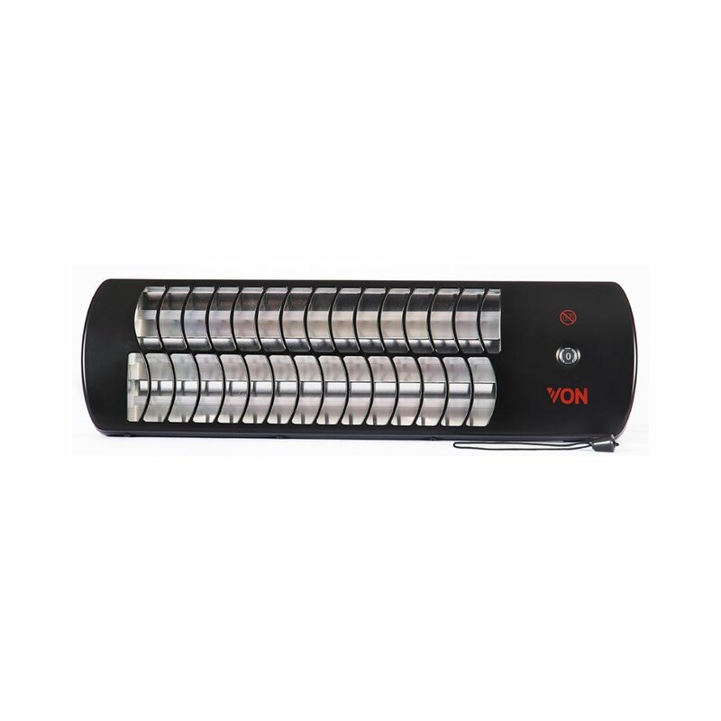 Von VSHJ18QK Quartz Heater, Wall Mountable, 1800W - Black