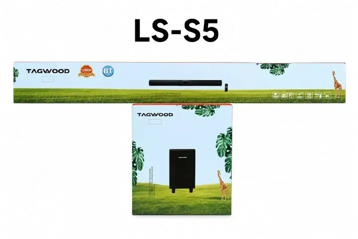 Tagwood 12000W 2.1CH Multimedia Bluetooth Woofer Speaker System Subwoofer LS-S5 Soundbar BT/USB/SD/FM AC/DC System Soundbar with Remote Control S5 Speaker bass Soundbar system Sound bar system