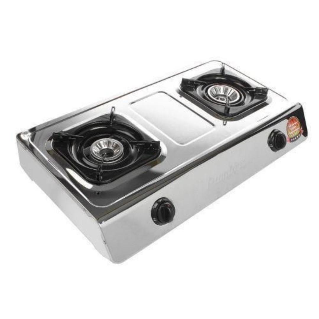 Ramtons RM/518 gas cooker 2 burner table top cooktop stainless steel with Auto ignition Whirlwind burners