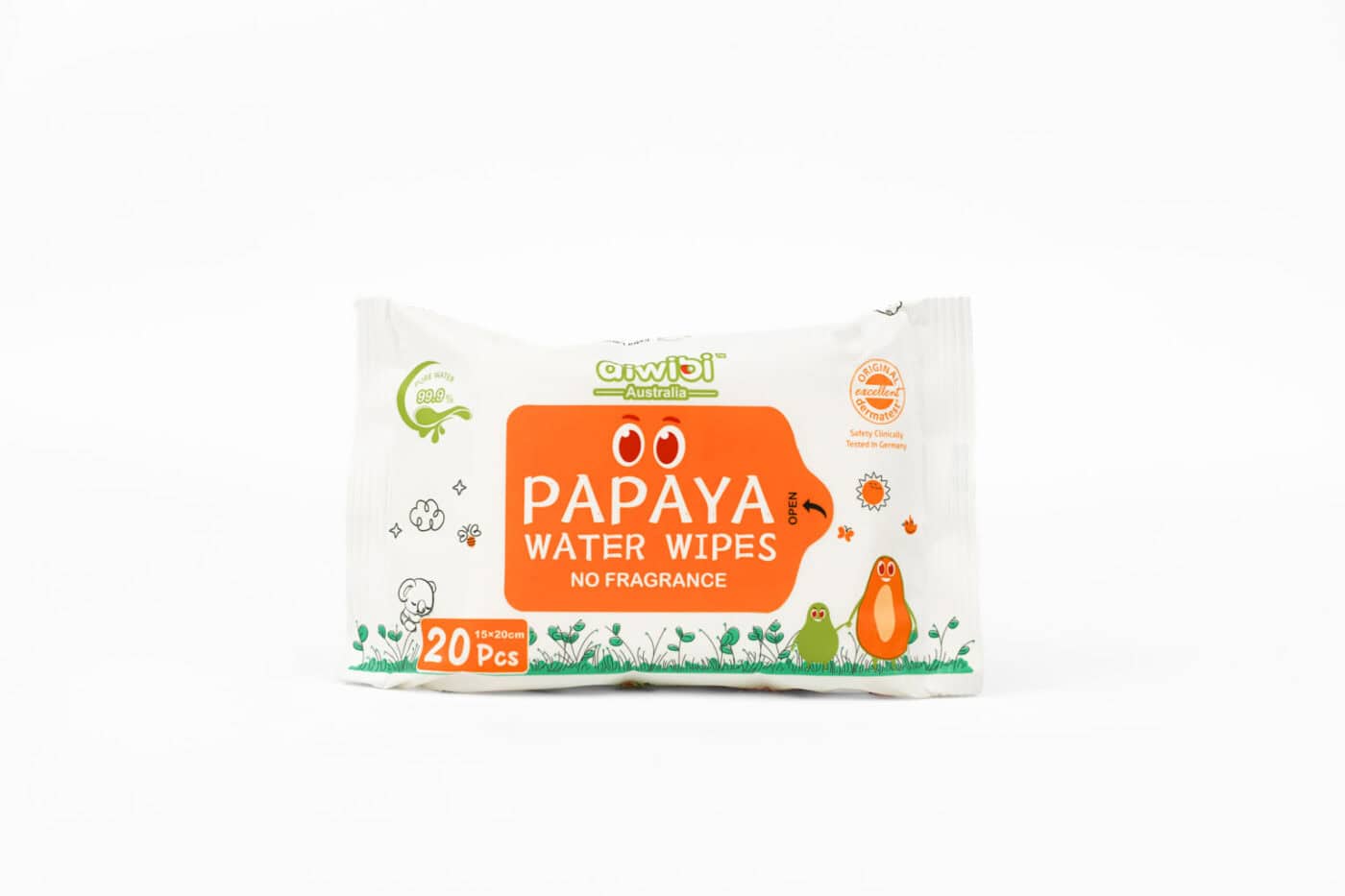 Aiwibi Baby Papaya Water Wipes – 20 Pieces