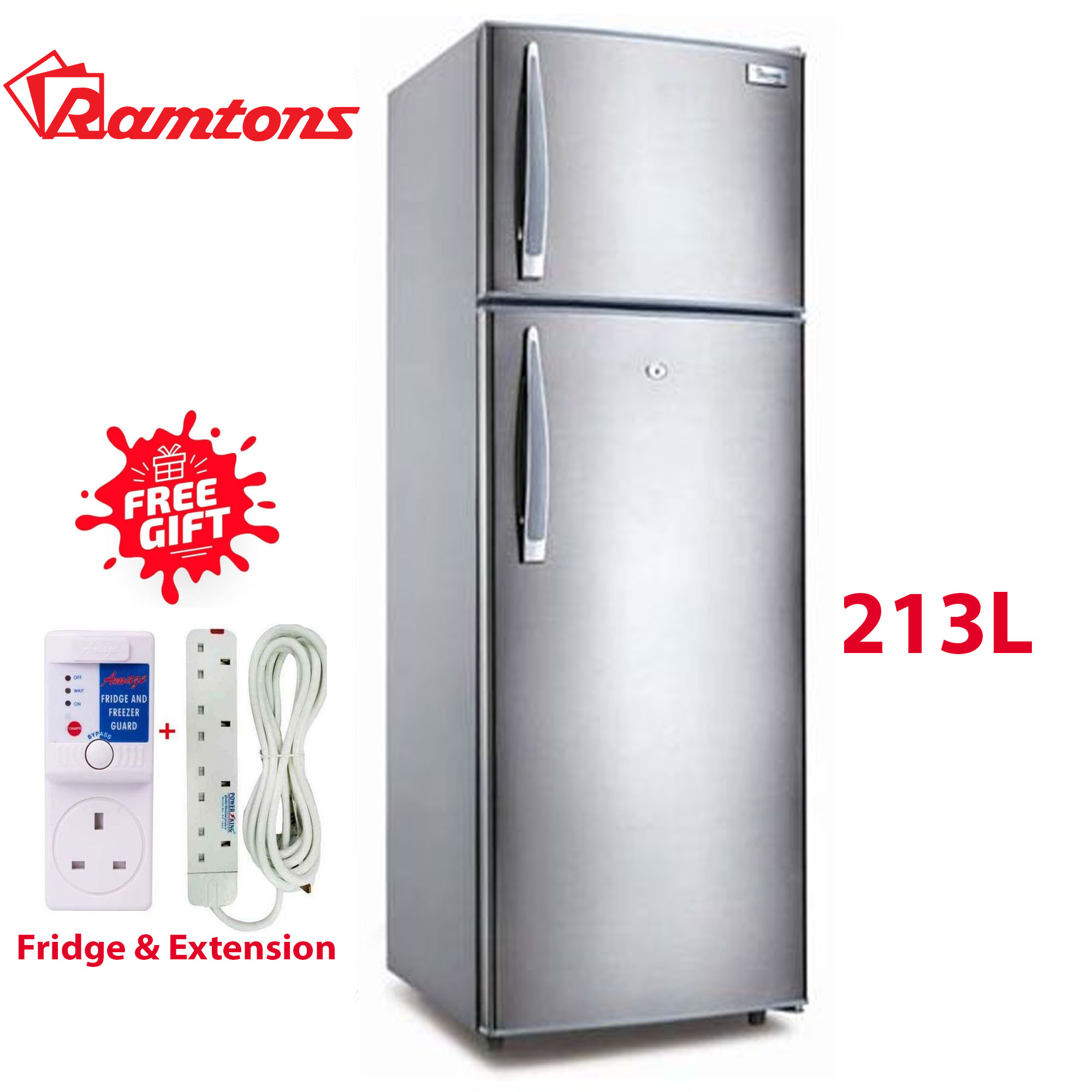 Ramtons RF/257 213L Double Door Direct Cool Refrigerator, Spacious 2 Door Fridge, Titan Finish (1YR Warranty)