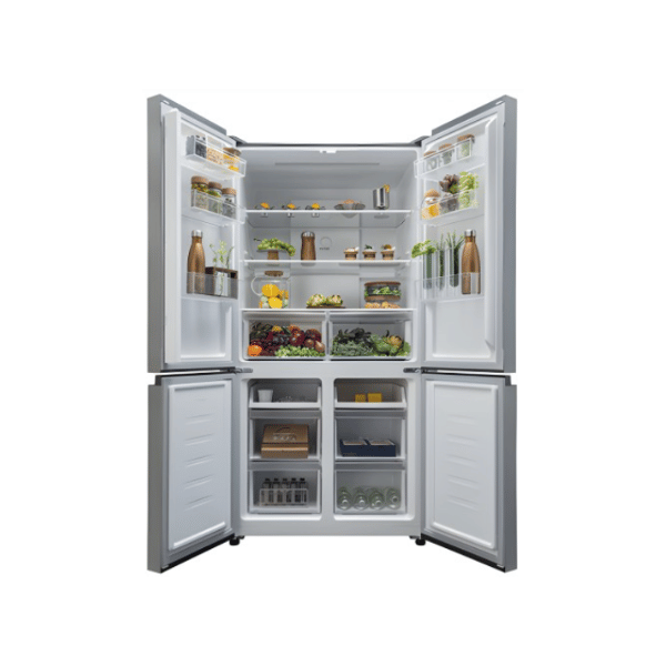 MIKA 592L 4 Door No Frost Fridge Black Glass MRNF4D592GBV