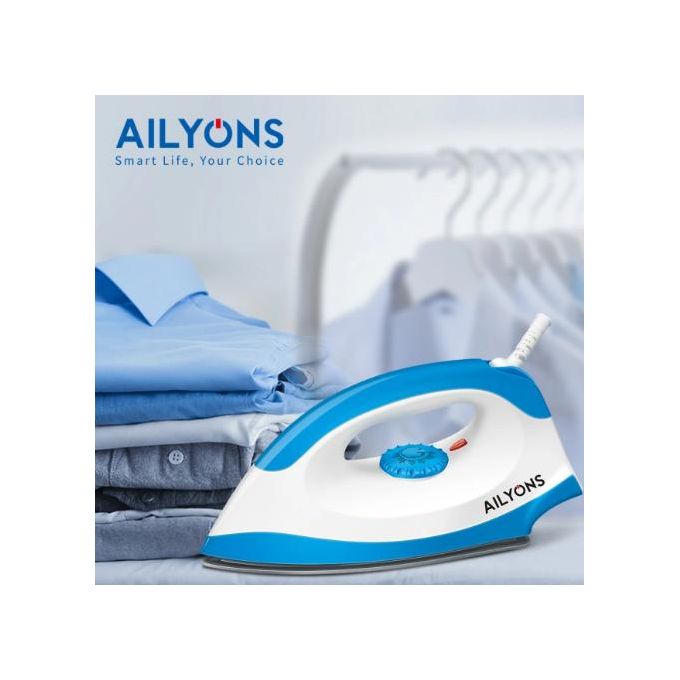 AILYONS 2-in-1 Home Appliance Bundle, 1000W Electric Dry Iron Box with Non-Stick Soleplate and Water Heating Kettle for Clothes Care and Kitchen Use
