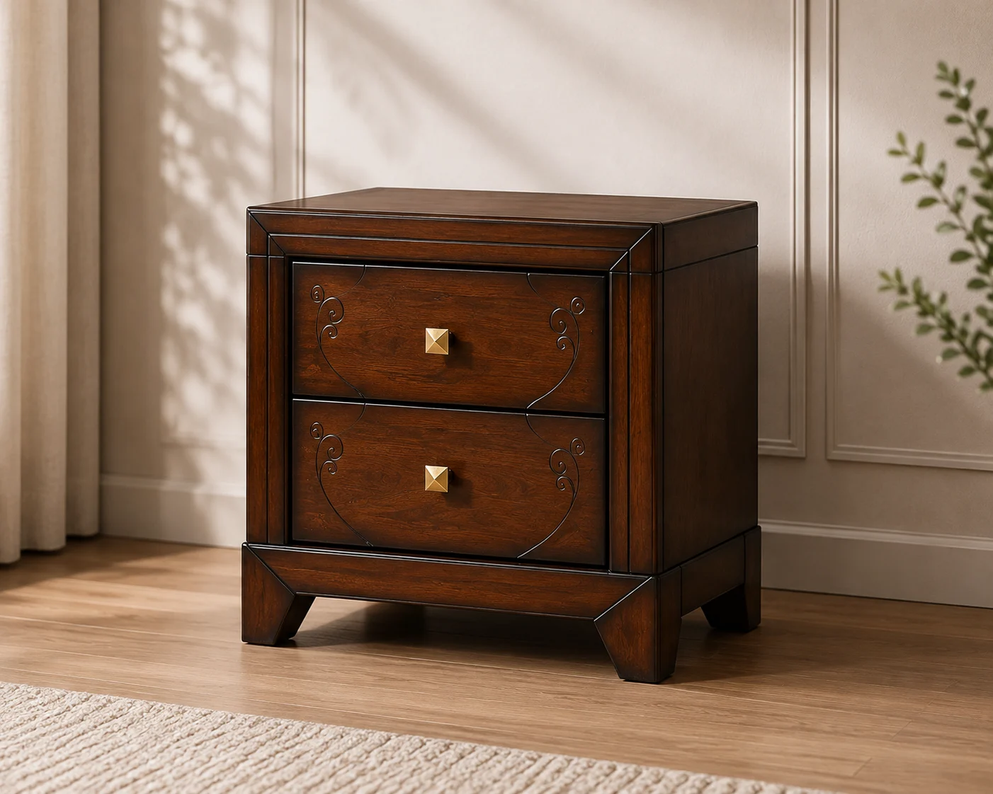 Vecna Bedside Table – White Wash