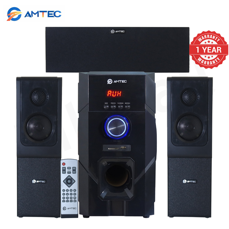 Amtec AM-731 3.1CH Sub Woofer Bluetooth Home Theater Speaker System 60W RMS 20000W PMPO AC/DC Dual Power,Bluetooth FM USB SD AUX