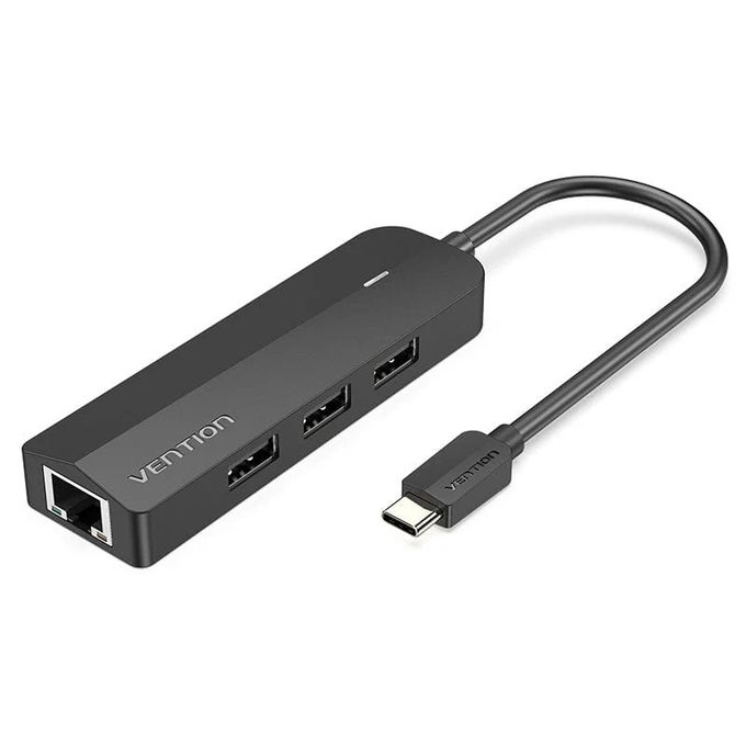 Vention USB-C to USB 3.0*3/RJ45/Micro-B HUB 0.15M Black ABS Type - Dukatech