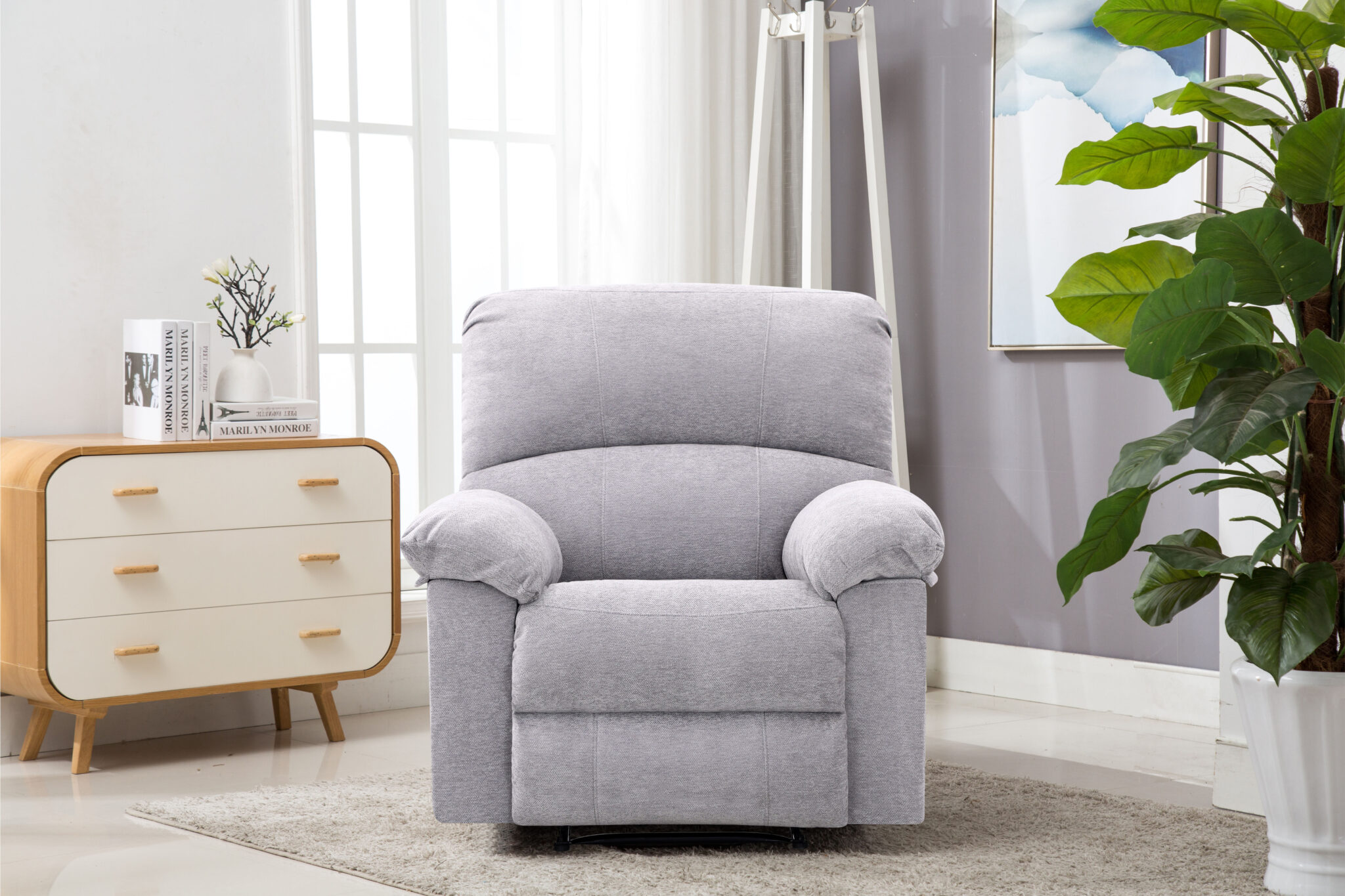 New Fabio 5 Seater Recliner – Light Grey