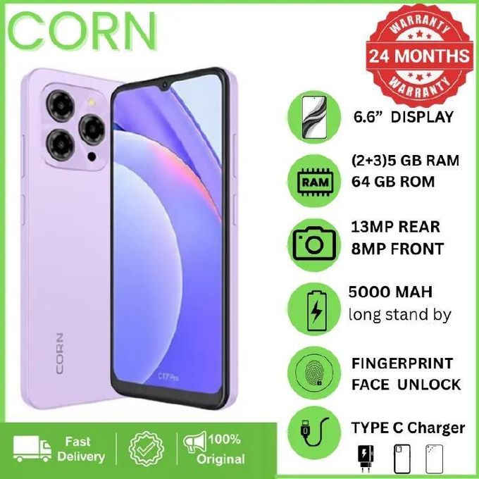 LIMITED TIME DEALS!!!! BRAND NEW CORN C16 PRO MAX 6.6" STORAGE ROM 64GB RAM 5GB STRONG BATTERY 5000 mAh DOUBLE SIM CARD SMART PHONE ON OFFER FINGERPRINT FACE