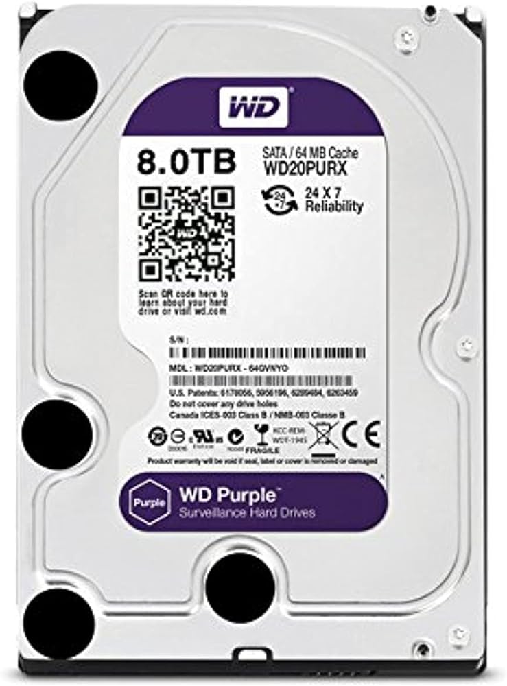 WD Purple Surveillance Hard Drive - 8 TB, 128 MB - WD84PURZ