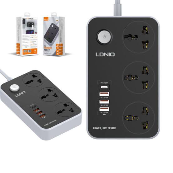 LDNIO SC3604C Power Socket with 3 Outlets Power Strip - Dukatech