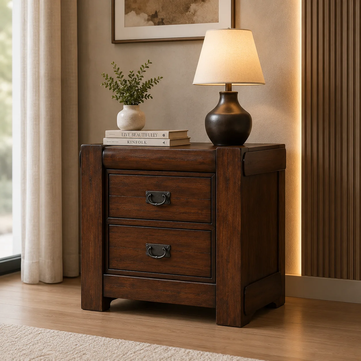 Rosita Bedside Table – Walnut