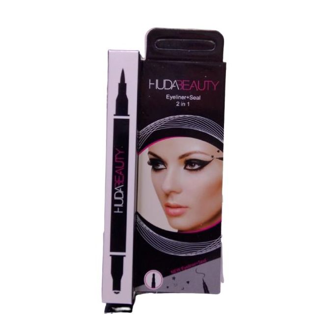2in1 Black Liquid Eyeliner Stamp,Star Stamp Eyeliner Makeup,Double-Side Waterproof Eyeliner Pen,Long-lasting Smudge-proof Tattoo Tools,Black EyeLiner Makeup