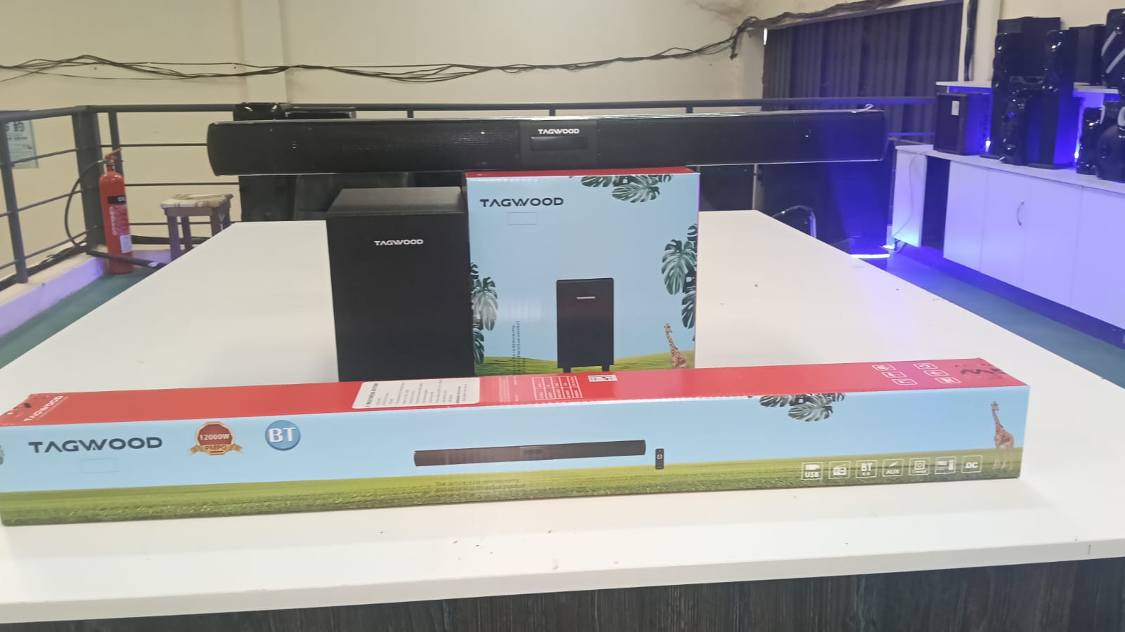 Tagwood 12000W 2.1CH Multimedia Bluetooth Woofer Speaker System Subwoofer LS-S5 Soundbar BT/USB/SD/FM AC/DC System Soundbar with Remote Control S5 Speaker bass Soundbar system Sound bar system