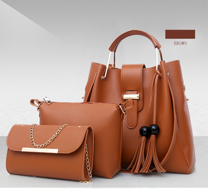 3pcs/Set Big Large Capacity Durable PU Leather Lady Handbags Sling Bags For Ladies Hand Bags Classic Fashion Women Handbags Luxury Genuine Bags Wife Girl Friend Chrismas New Year Valentine's Day Gift