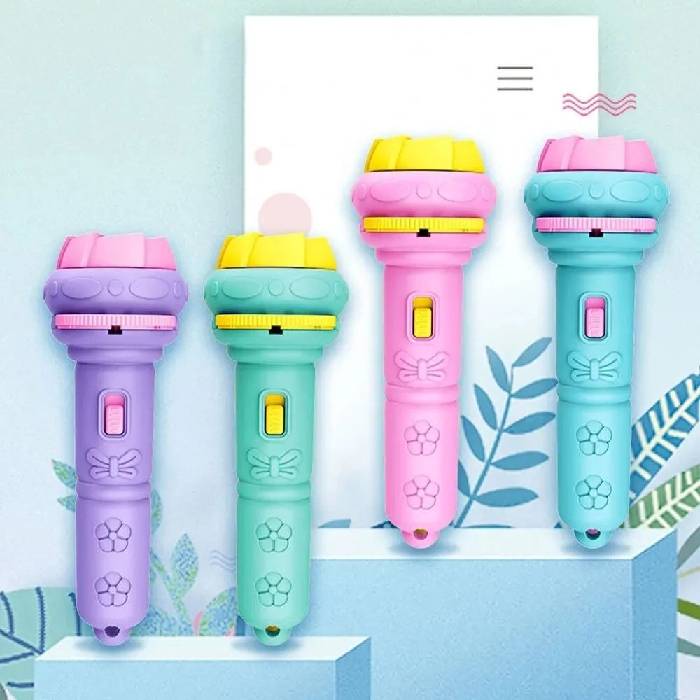 Cartoon Projection Flashlight 56 Patterns Creative Children Flashlight Toy Projector Baby Toys Bedtime Story Book Toy