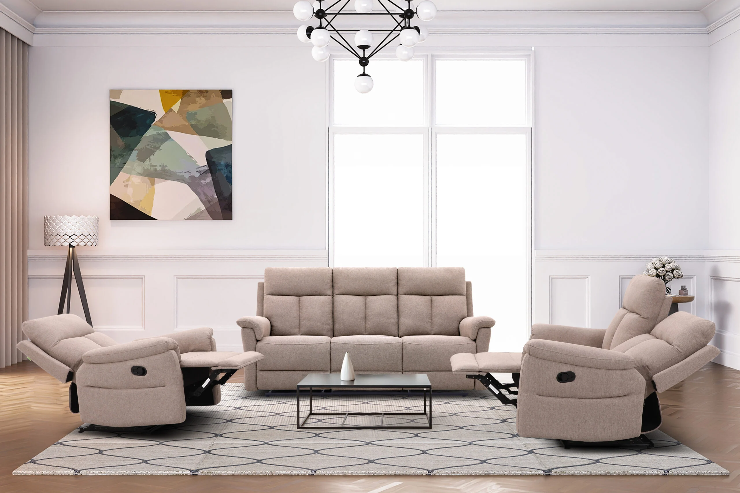 Milo 5 Seater Recliner Set – Mocha
