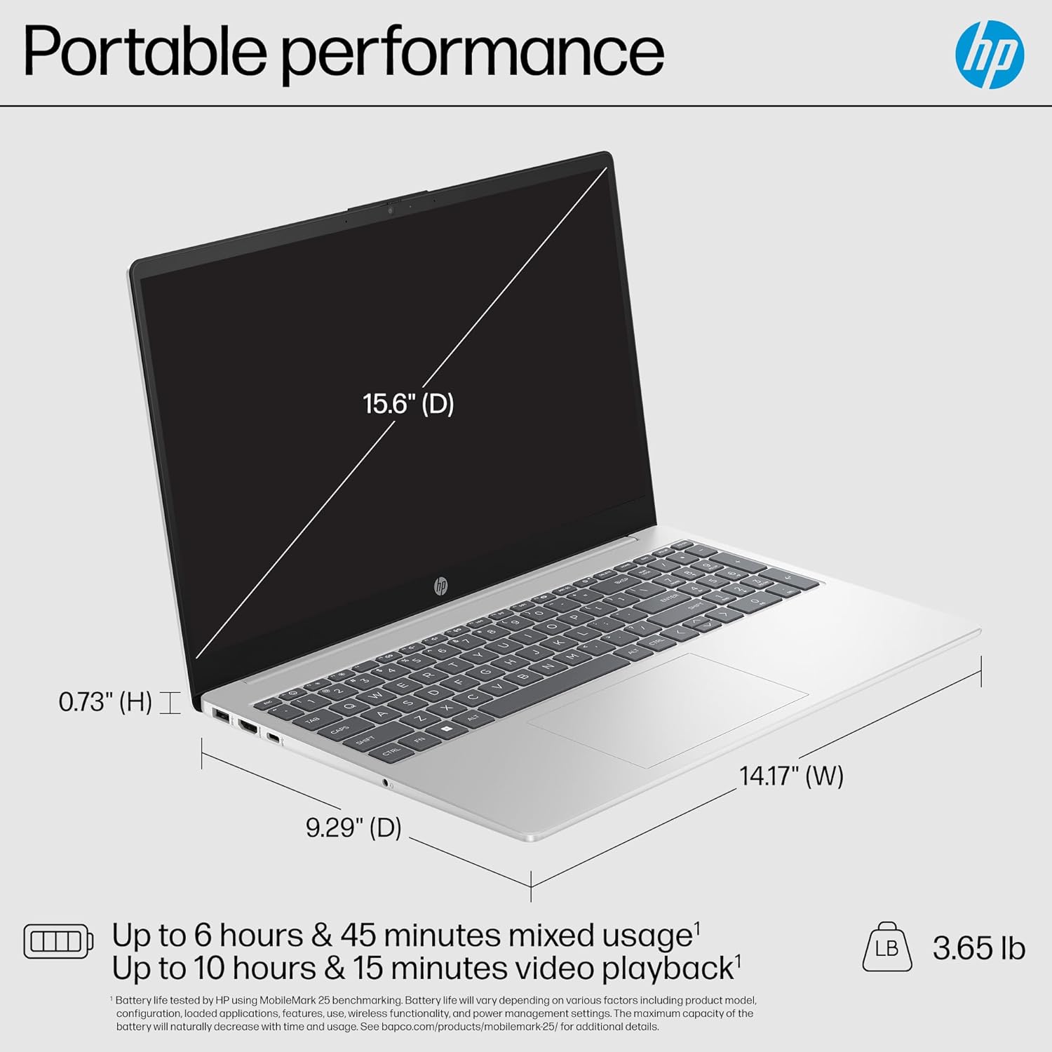 Brand New HP Notebook 15-fd0355nia Laptop | Intel Core 5 120U Processor, 8GB RAM, 512GB SSD | 15.6-inch HD Display | Intel UHD Graphics | Windows 11 Pro - Silver - Techsavvy Solutions