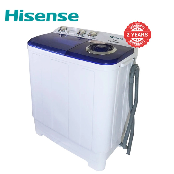 Hisense Washing Machine 7.5Kg Twin Tub Top Load Washing Machine - White+2 YEARS WARRANTY