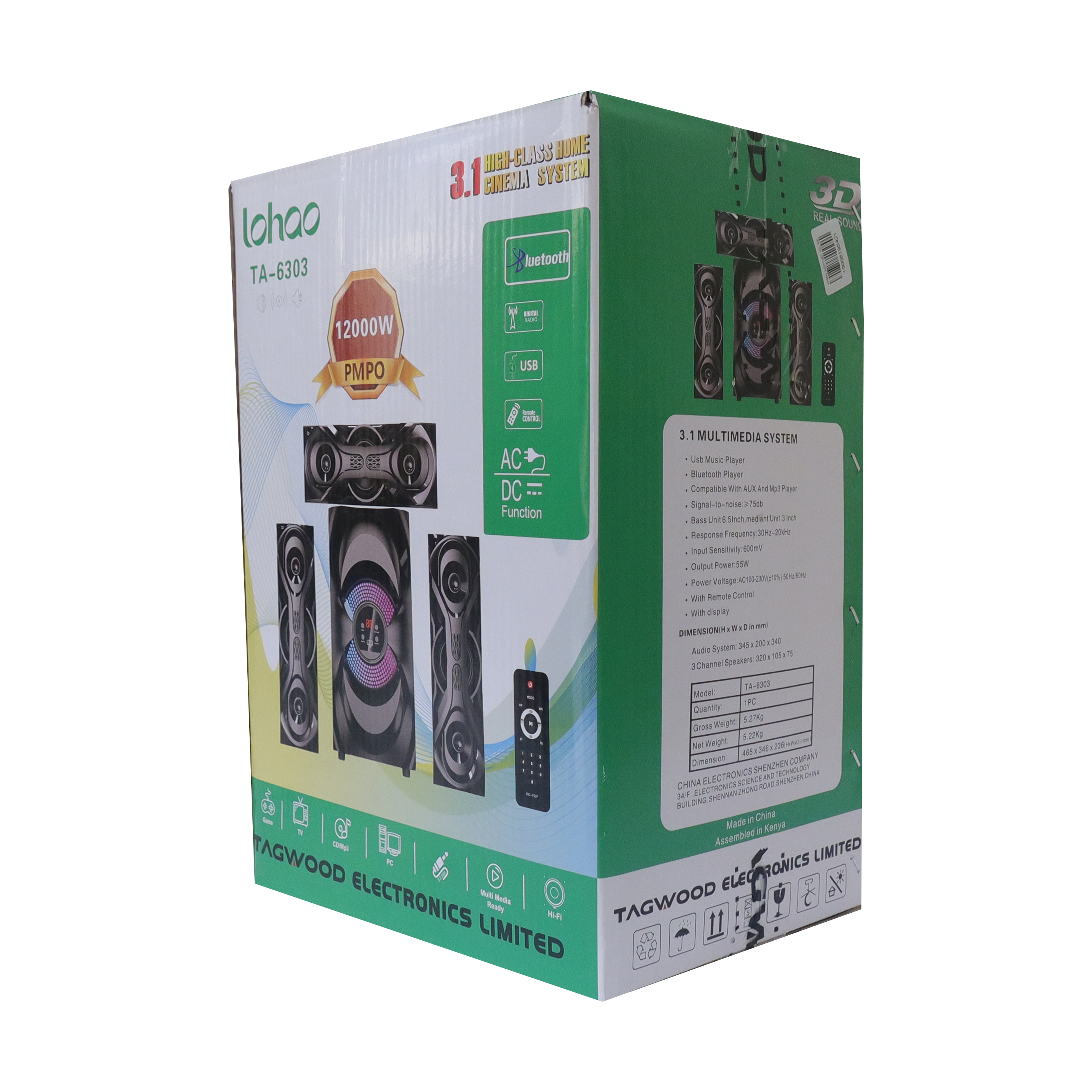 lohao  3.1CH Woofer Subwoofer Bluetooth Cinema Home theater System Bluetooth Hi-Fi Speaker Speaker System Speaker bass speaker woofer  BT/USB/SD/FM  TA-6303