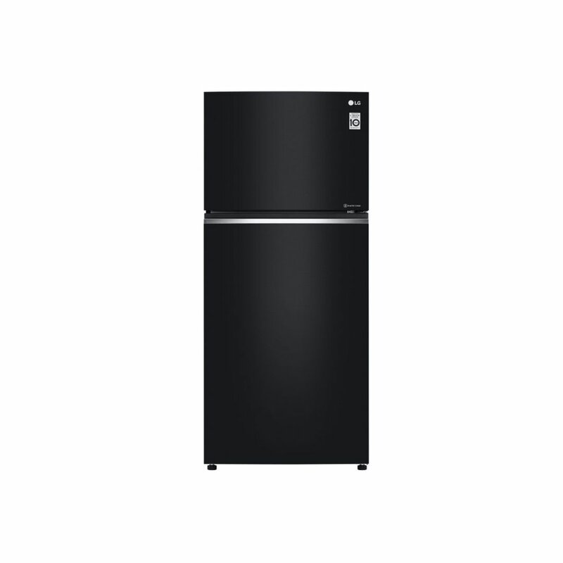 LG GN-C702SGGU 506L Top Freezer Double Door Fridge, Black Glass