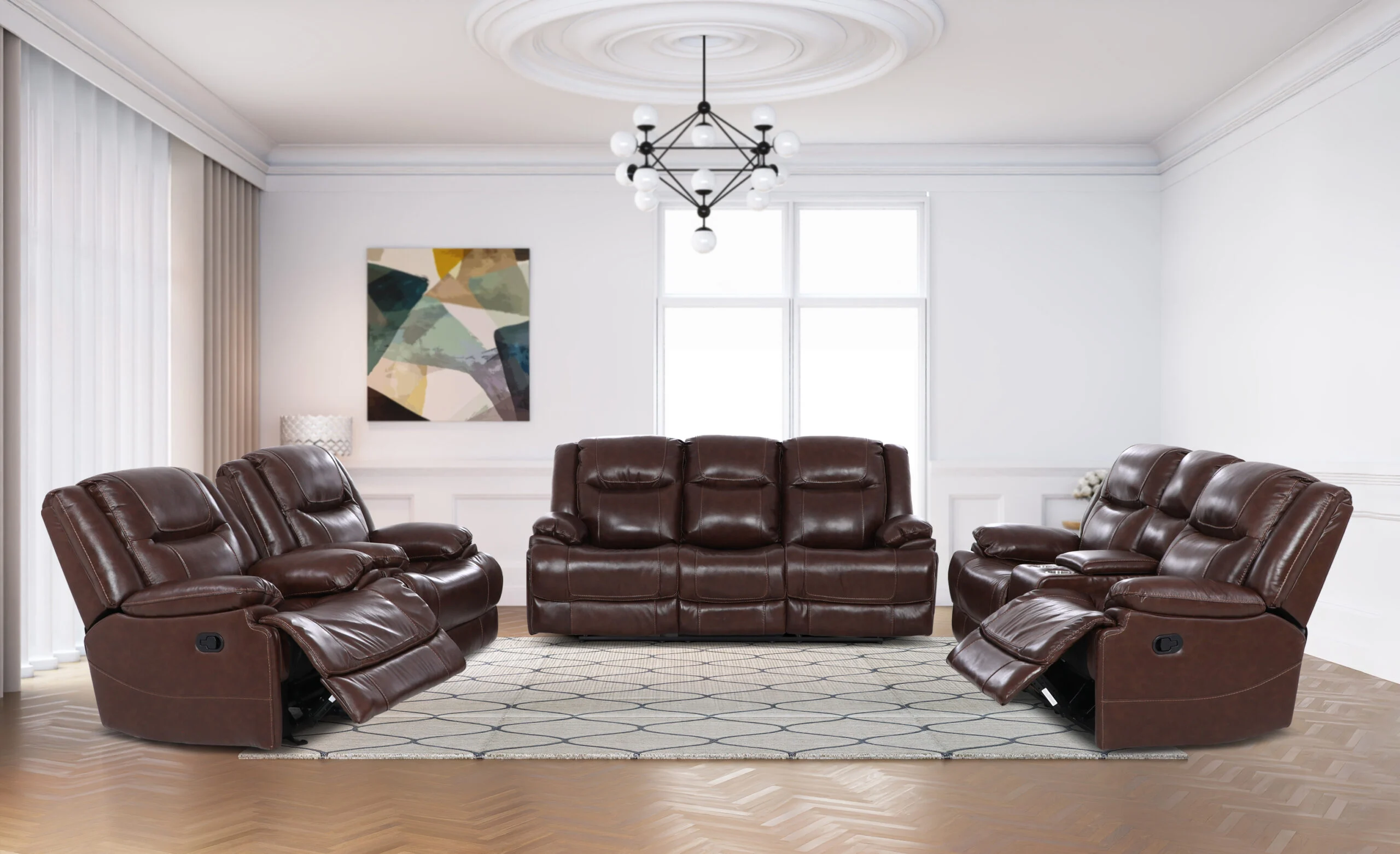Calderwell Leather Recliner Set