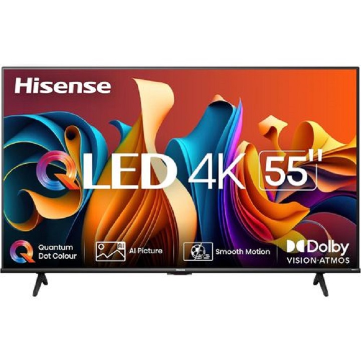 HISENSE 55" INCH SMART TV 4K QLED TV 55Q6 Frameless UHD Display Netflix YouTube DOLBY AUDIO VOICE CONTROL Wi-Fi & Bluetooth ENABLED HISENSE55 HISENSETV-2 YEARS WARRANTY+FREE TILT WALL MOUNT BRACKET