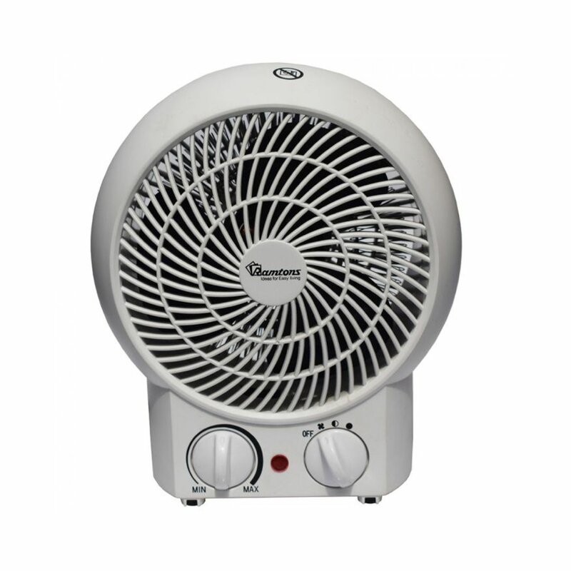 RAMTONS WHITE FAN HEATER, 2 HEAT SETTINGS- RM/475