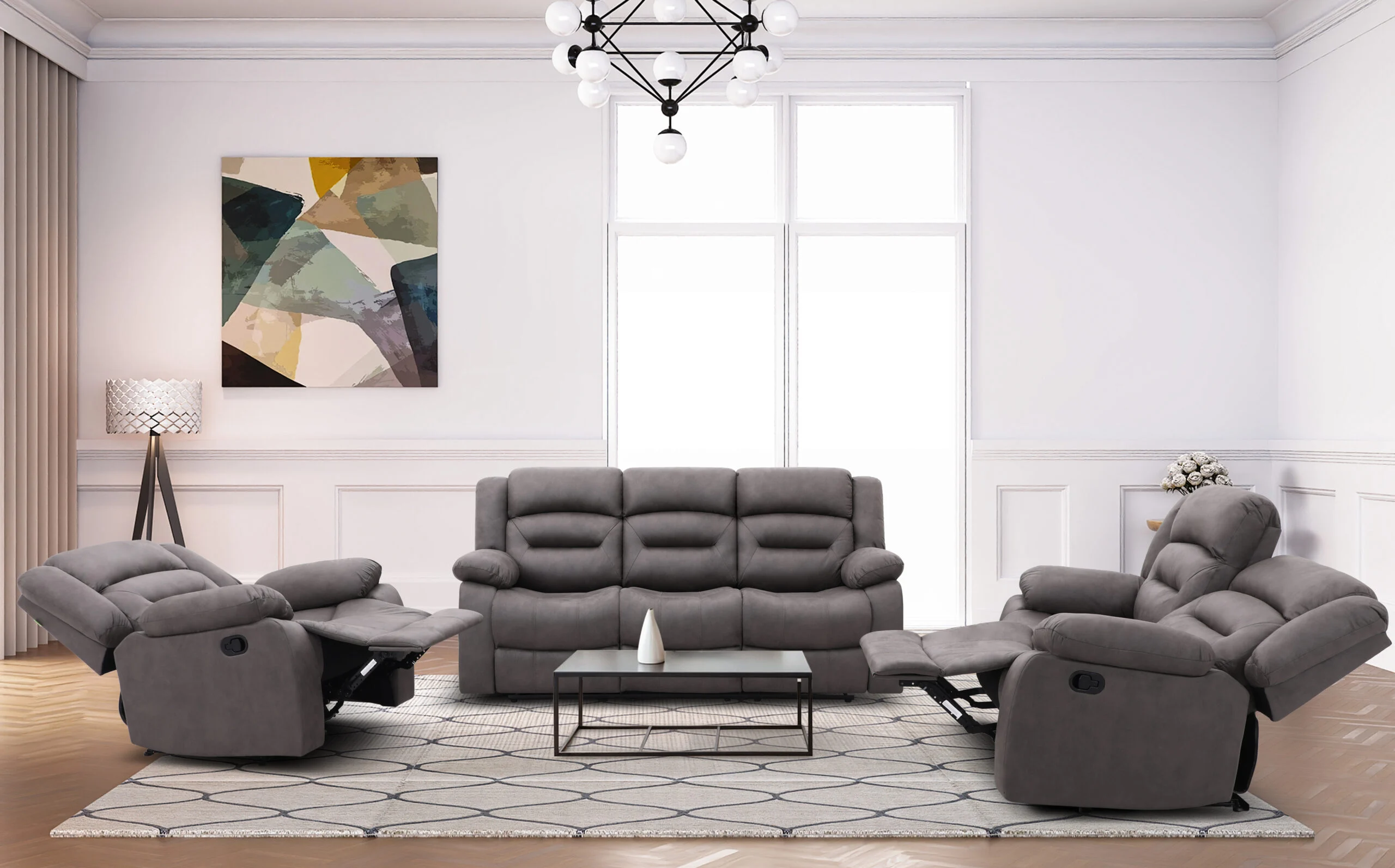 New Follow 5-Seater Recliner – Grey