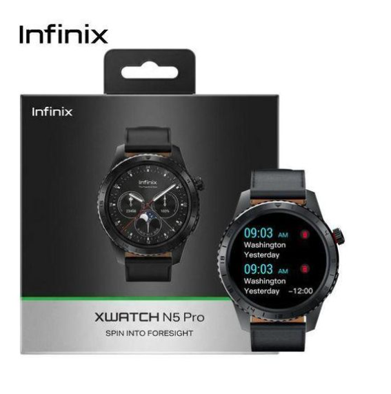 Infinix XWATCH N5 Pro Smartwatch 1.43 Inch AMOLED Display Bluetooth Calling IP68 Waterproof AI Health Monitor 100+ Sports Modes Wireless Charging Android iPhone Smart Watch