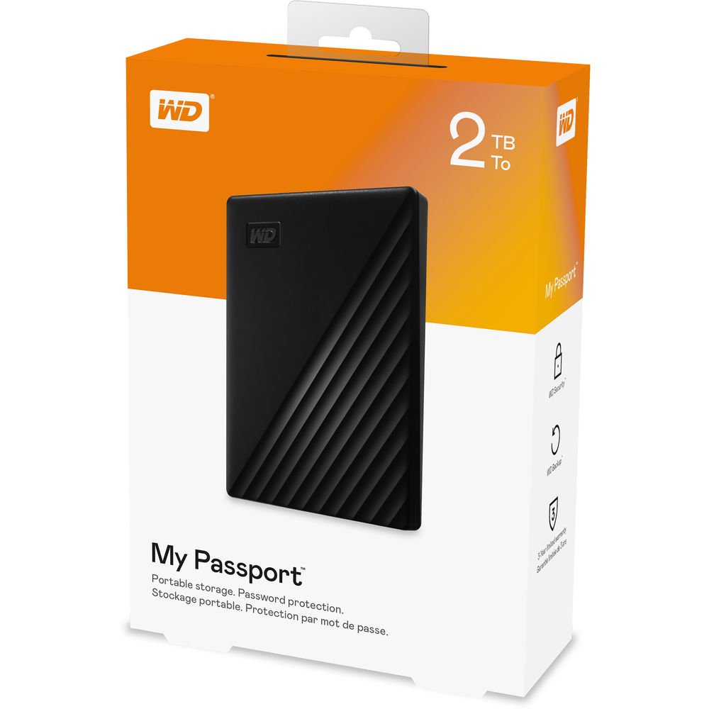 WD My Passport 2TB - Black - WDBYVG0020BBK-WESN