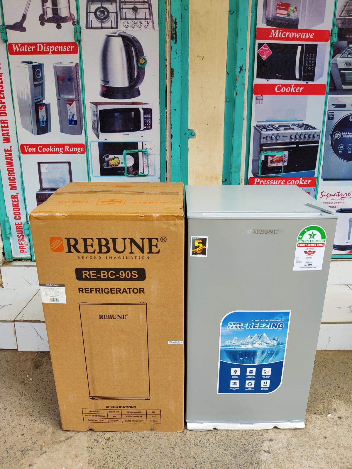 Rebune RE-BC-90W 90L Single Door Refrigerator Silver | Compact Fridge | Energy Saving & Low Noise | Interior LED Light | Adjustable Temperature Control