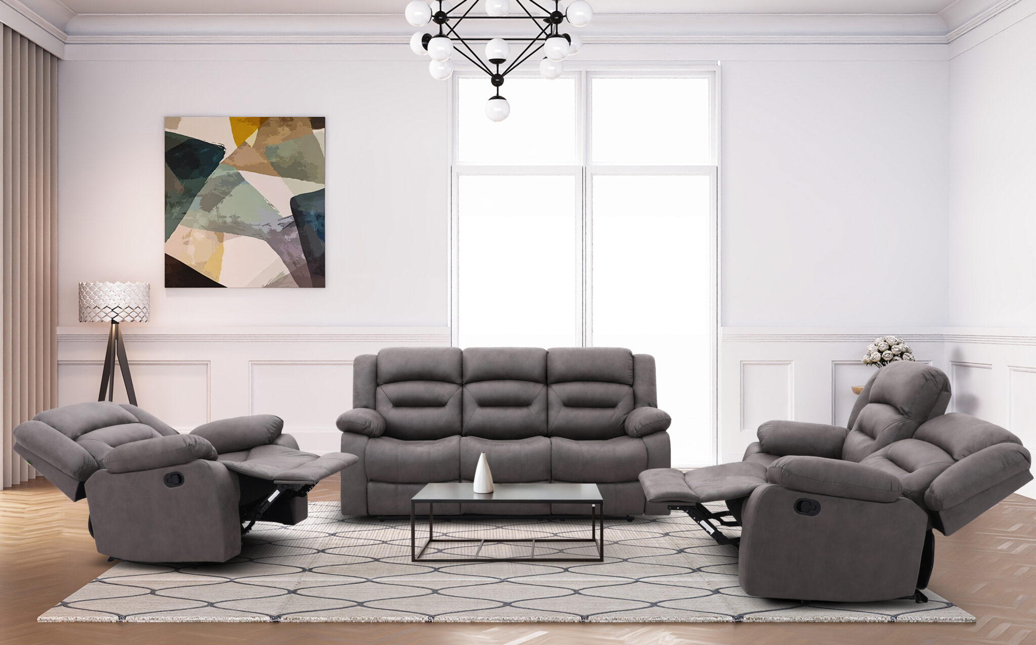 New Follow 5-Seater Recliner – Grey