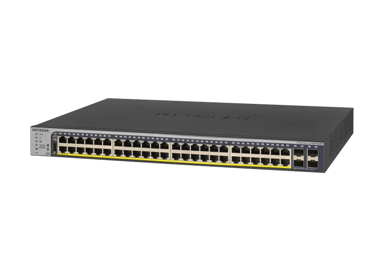 NETGEAR GS752TP-300UKS 48-Port Gigabit Ethernet PoE+ Smart Switch 4 SFP Ports 380W Cloud Managed Network Switch