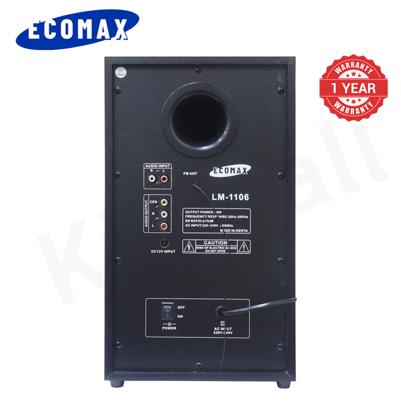 ECOMAX 3.1CH HI-FI Multimedia Bluetooth Woofer Home Audio System Speaker Systems Home Theater System Subwoofer with Remote Control 20000W USB SD FM DVD Input LM-1106
