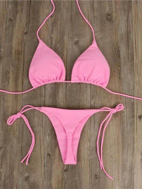Women Two Piece Swimsuit Swimwear Halter String Triangle Bikini Sets women clothes