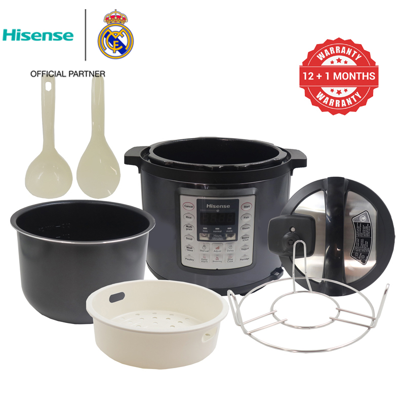 Hisense 6L Rice Cooker Electric Pressure Cooker 1000W Classic Kitchen Cooking Pot  HMC6MBK