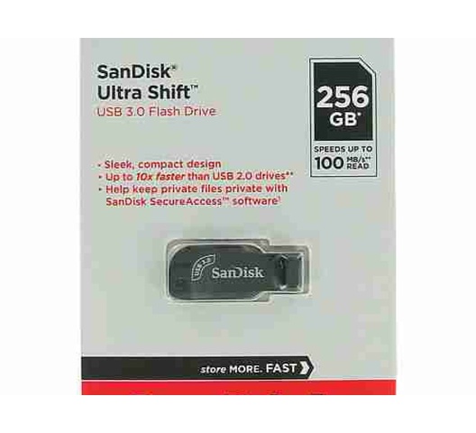 SanDisk Ultra Shift USB 3.0 Flash Drive 256GB - SDCZ410-256G-G46
