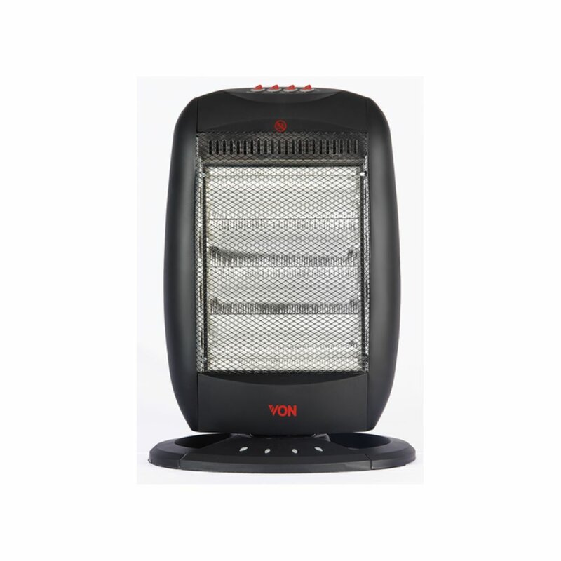 Von VSHJ16QK Quartz Heater, With Oscillation, 1600W - Black
