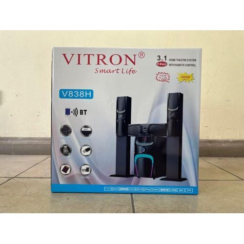 Vitron V838H 3.1CH Hi-Fi 10000W PMPO Woofer Multimedia Home Theatre Speaker System FM Bluetooth Deep Bass Tall Boy subwoofer speaker system-1 year warranty