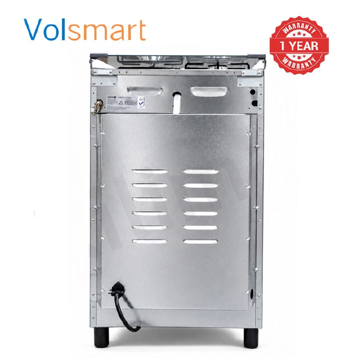 VOLSMART 50x55 Gas & Electric Cooker  3 Gas Jet Burners, Electric Hot Plate, Electric Oven, SILVER+FREE GIFTS