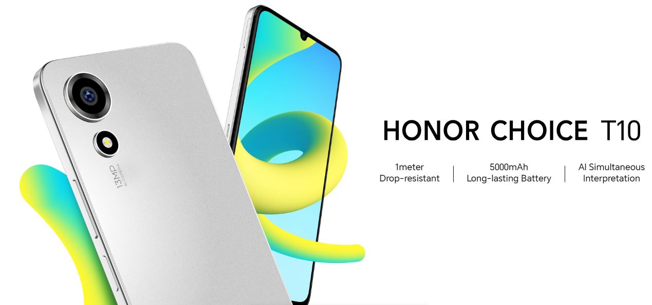 HONOR CHOICE T10 6.75" 4GB RAM + 64GB 4G, 90Hz Display, 13MP Camera, 5000mAh Battery, Octa-Core UNISOC T615, Dual SIM - Black