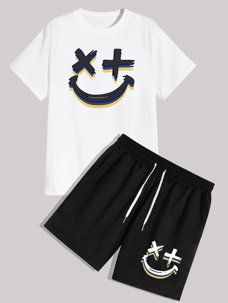 Man clothes  Men's clothing - Summer - Short-sleeved T-shirt - Printed - New style T-shirt+short  Short-sleeved men's T-shirt 1201