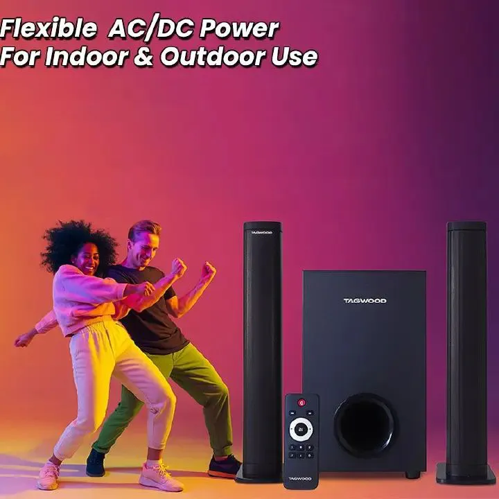 Tagwood 7500W 2.1CH Multimedia Bluetooth Woofer Speaker System Subwoofer Soundbar BT/USB/SD/FM Subwoofer Home Audilo System Soundbar with Remote Control S1 Speaker bass