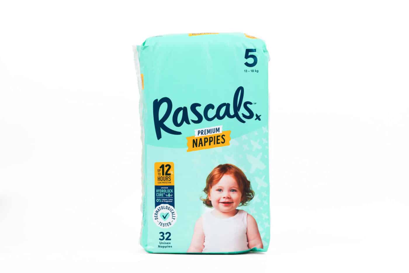 Rascals Premium Nappies (Walker) – 13Kg – 18Kg | Size 5 | 32 Pieces