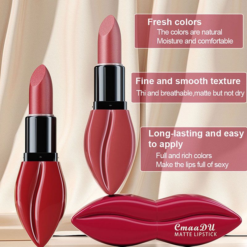 Waterproof Big Mouth Nude Matte Lipsticks Long Lasting Lip Stick Not Fading Makeup Lipgloss Red Velvet Lipstick Makeup Beauty Cosmetic Vitality Color Lipstick