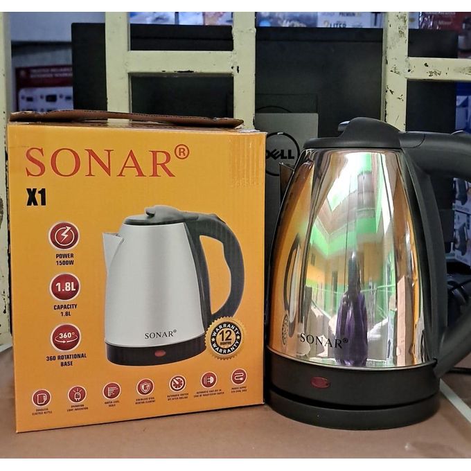 SONAR 2L Electric Kettle – Fast Boiling Electric Water Kettle with Automatic Shut-Off, Cordless Jug Design, Easy-Pour Spout & Comfortable Handle for Home & Office