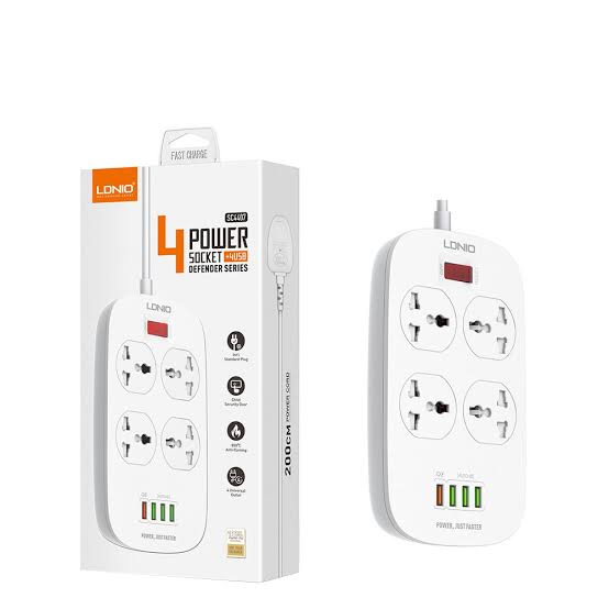 LDNIO SC4407 Power Socket 4 USB Charger with Power Extension Cord - Dukatech