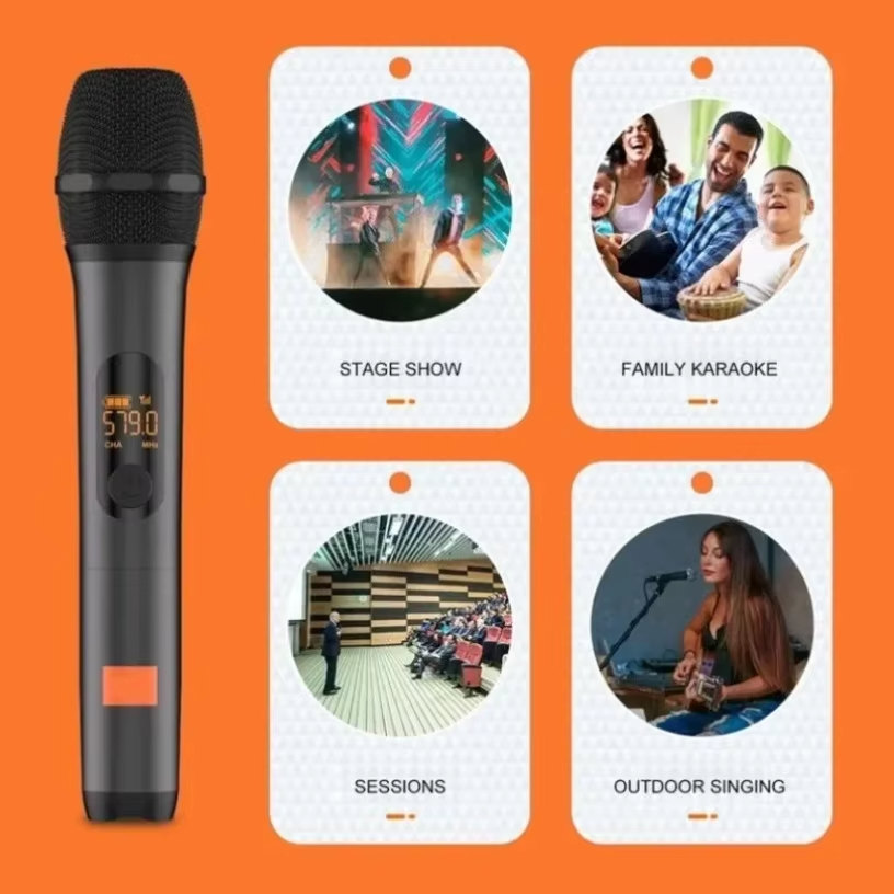 Professional 2 Channel For JBL PartyBox DJ UHF digital Wireless Handheld Microphone System with rechargeable TWO microphone