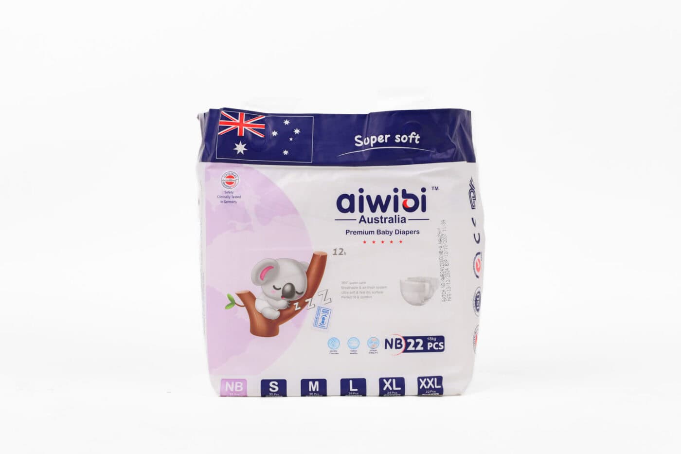 Aiwibi Baby Diapers Newborn | Up To 5Kg – 22 Pieces