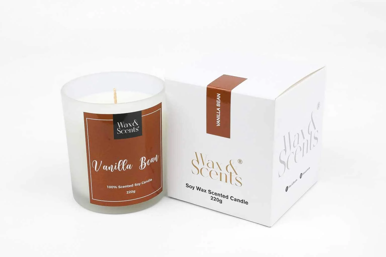 Wax & Scents Vanilla Bean Candle – 220g